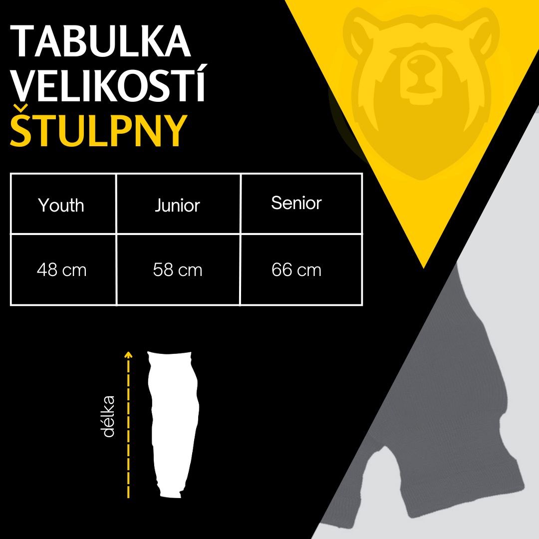 Tabulka velikostí štulpny Hockey Bear